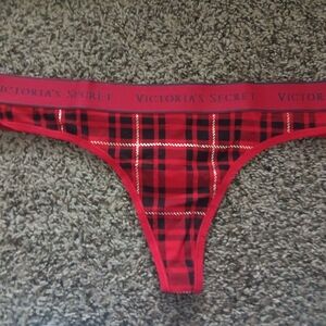 Victoria's Secret Red Plaid Thong